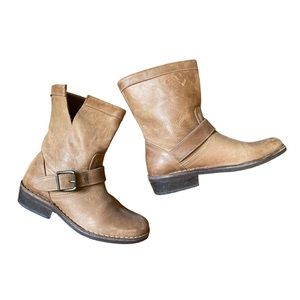 Vintage Genuine Leather Moto Boots